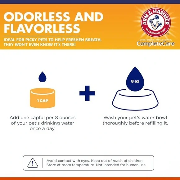 2x Arm & Hammer Dental Water Additive for Cats Complete Care Fresh Breath/Tartar - Picture 5 of 12
